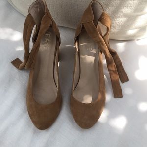 Raye tie strap suede heels